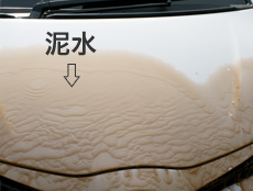 泥水のかかった車体