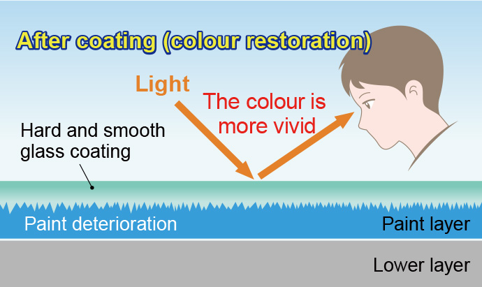 The deterioration paint lustre revival coating