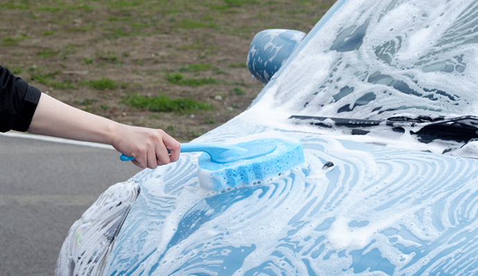 Wash the car gently.