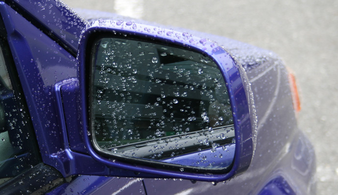 Annoying water droplets on side mirrors.