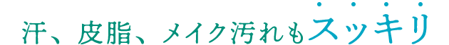 汗、皮脂、メイク汚れもスッキリ