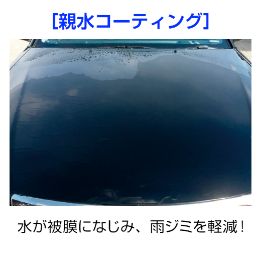 水が被膜になじみ、雨ジミを軽減！