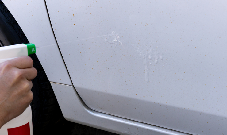 車の汚れを落としている画像